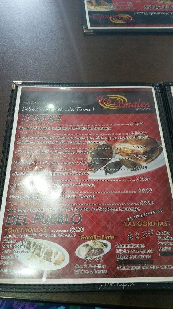 Gorditas Los Comales - Dallas, TX menu_pic