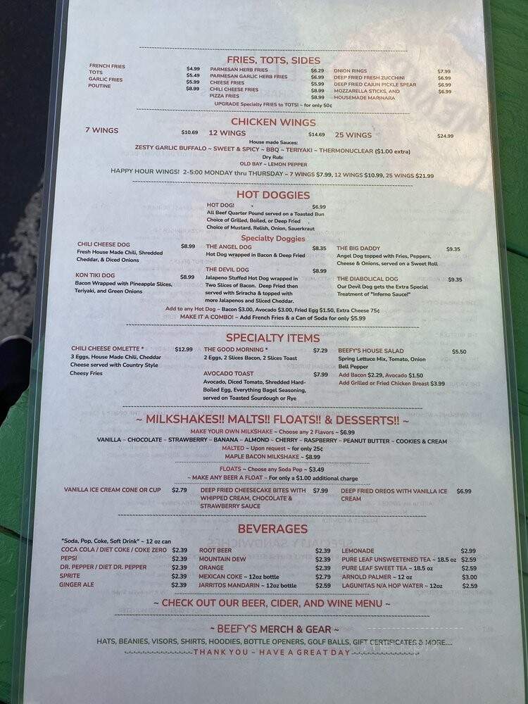 Beefy's - Reno, NV menu_pic