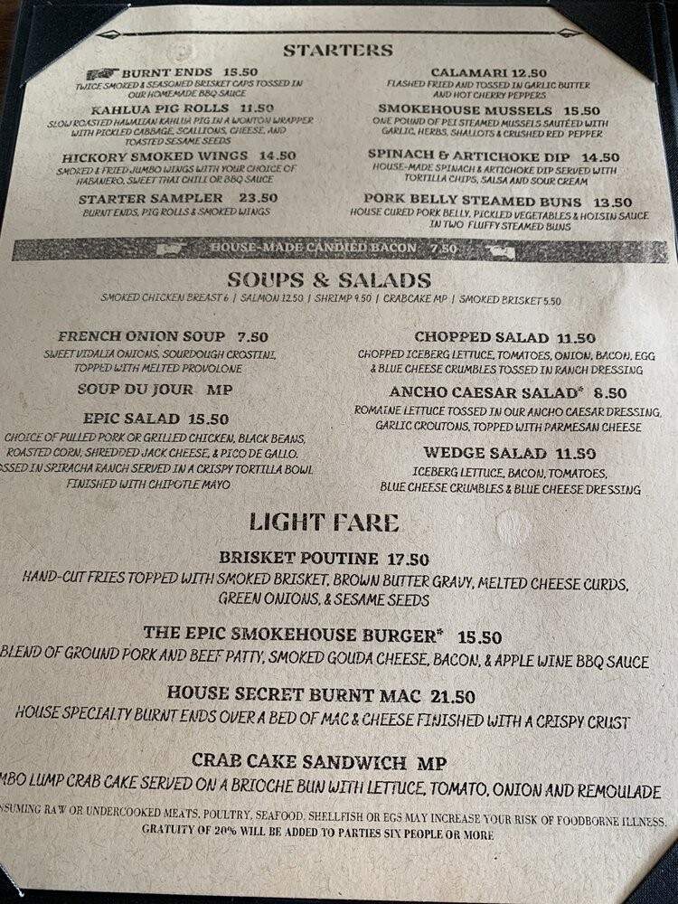 Epic SmokeHouse - Arlington, VA menu_pic