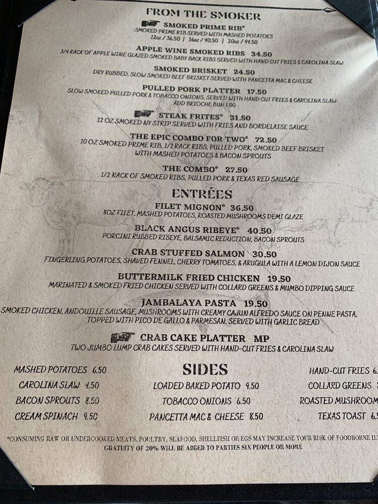 Epic SmokeHouse - Arlington, VA menu_pic