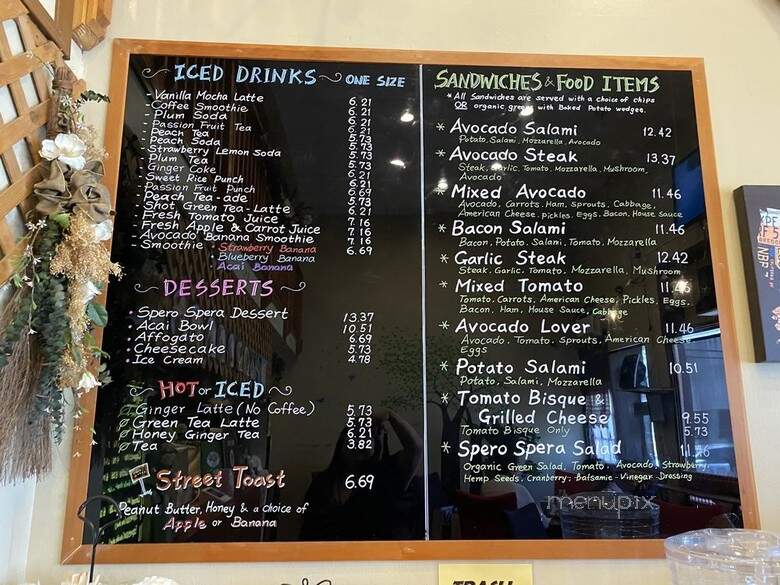 Spero Spera - Honolulu, HI menu_pic