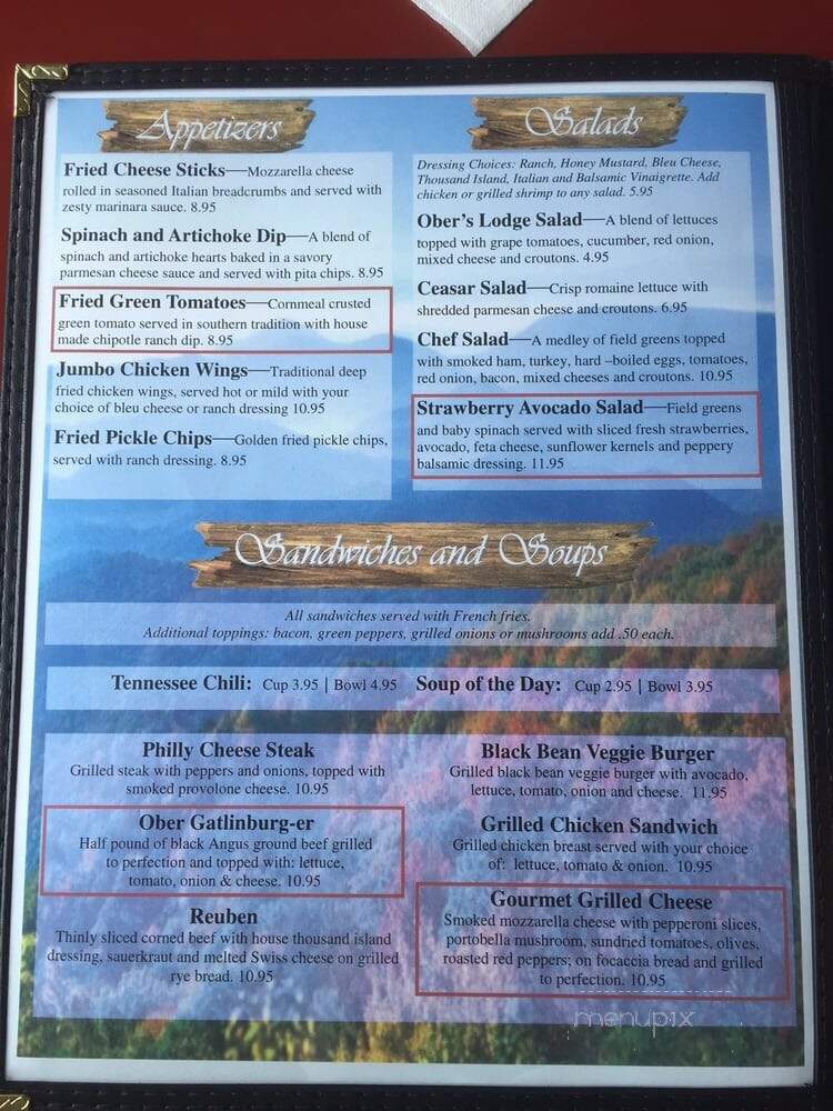 Sidewalk Cafe - Gatlinburg, TN menu_pic