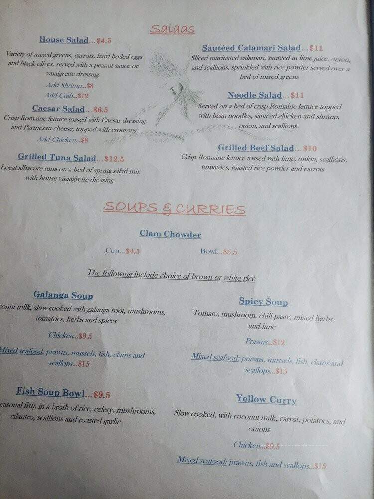 Sail Inn - Newport, OR menu_pic
