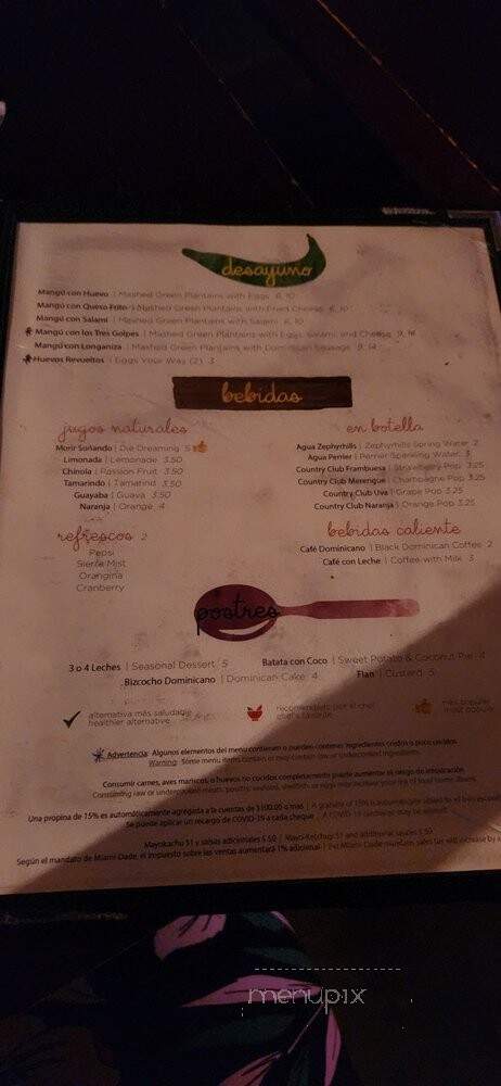 Club Tipico Dominicano - Miami, FL menu_pic