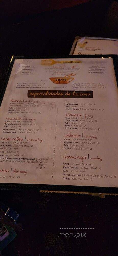 Club Tipico Dominicano - Miami, FL menu_pic