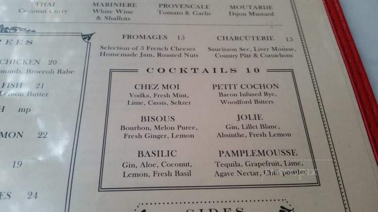 Chez Moi - Brooklyn, NY menu_pic