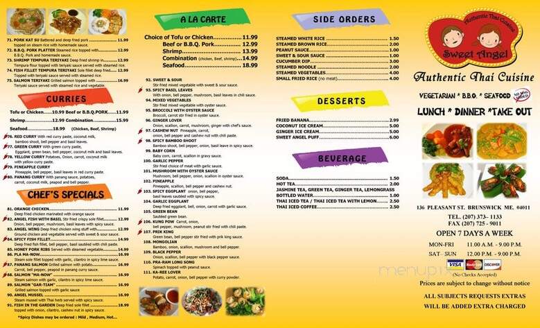 Sweet Angel - Brunswick, ME menu_pic