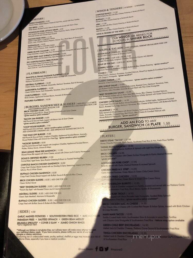 Cover 2 - Austin, TX menu_pic