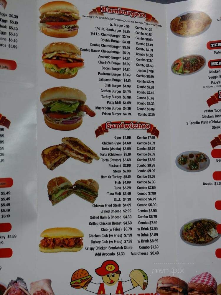 Charlie's Best Burger - Santa Ana, CA menu_pic