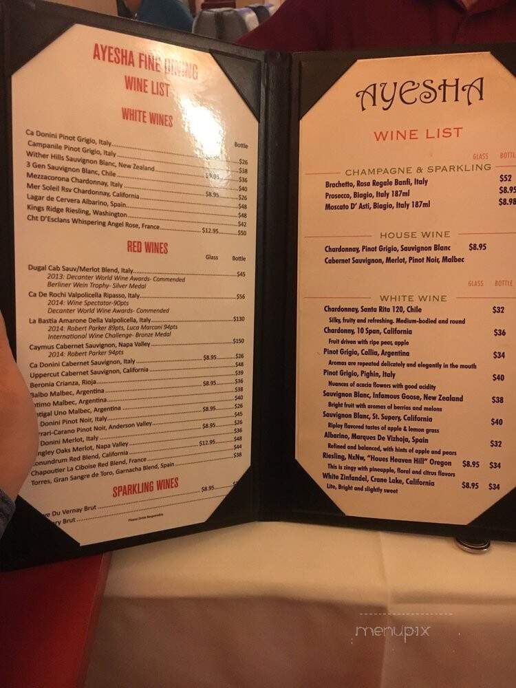 Ayesha's Fine Dining - Miami, FL menu_pic