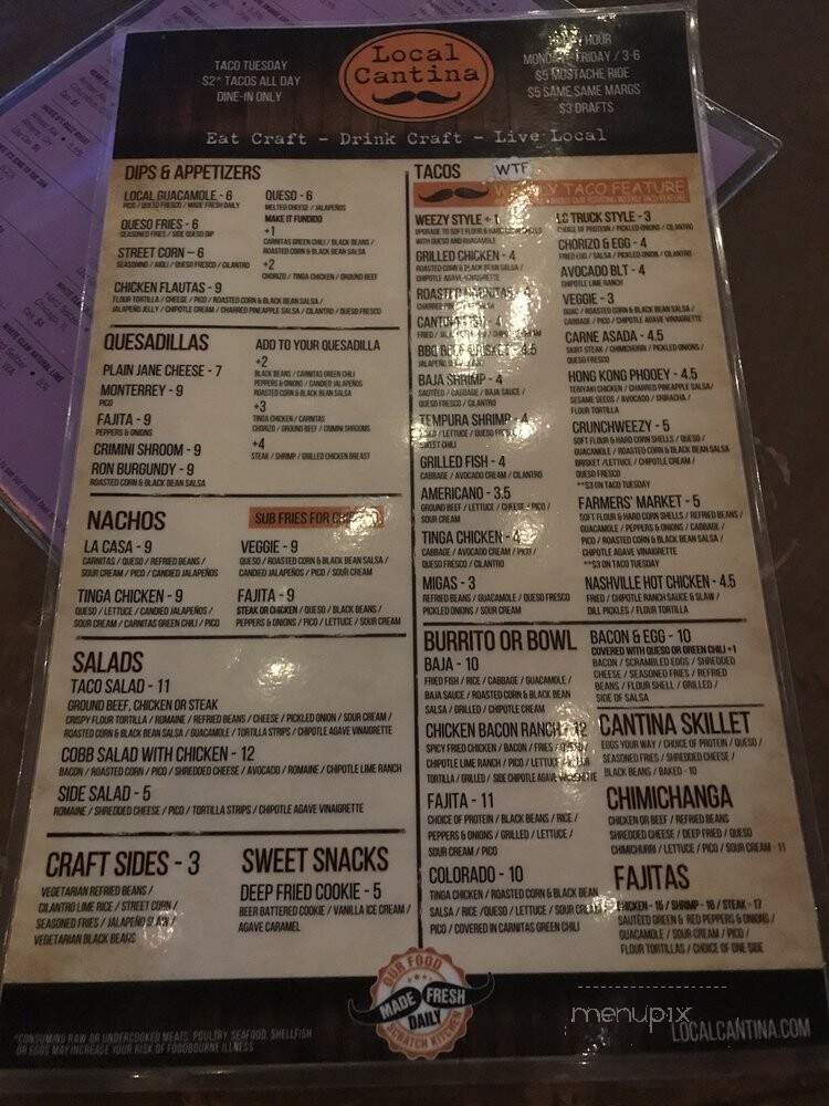 Local Cantina - Columbus, OH menu_pic