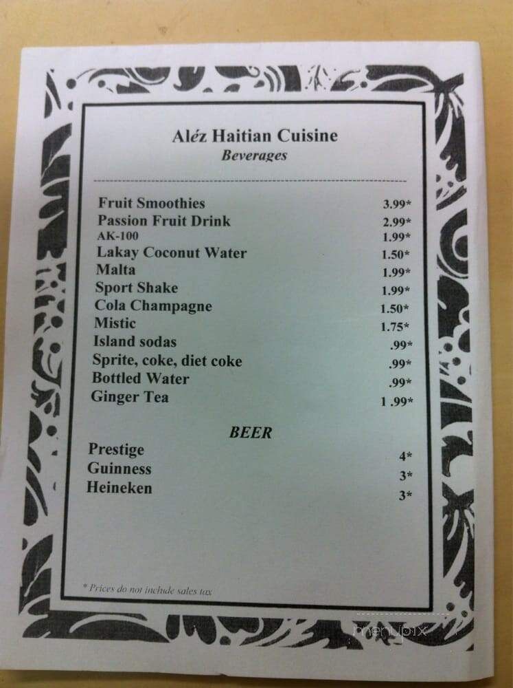 Alez Haitian Cuisine - Tampa, FL menu_pic