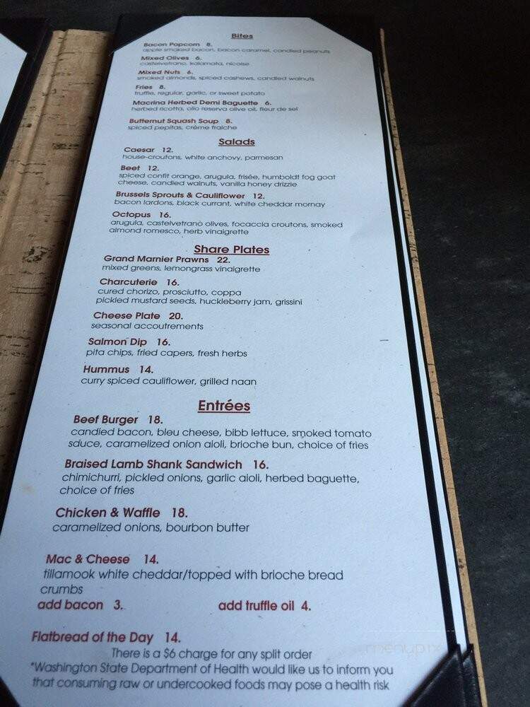 Fireside Cellars at Willows Lodge - Woodinville, WA menu_pic