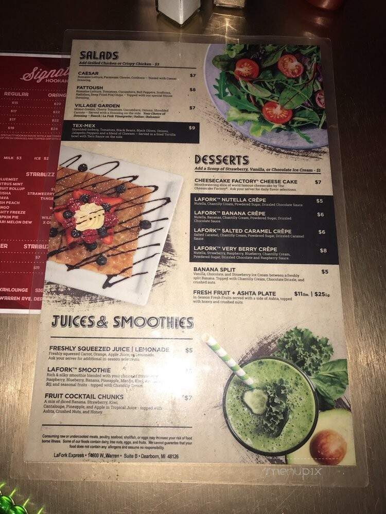 Signature cafe - Dearborn, MI menu_pic