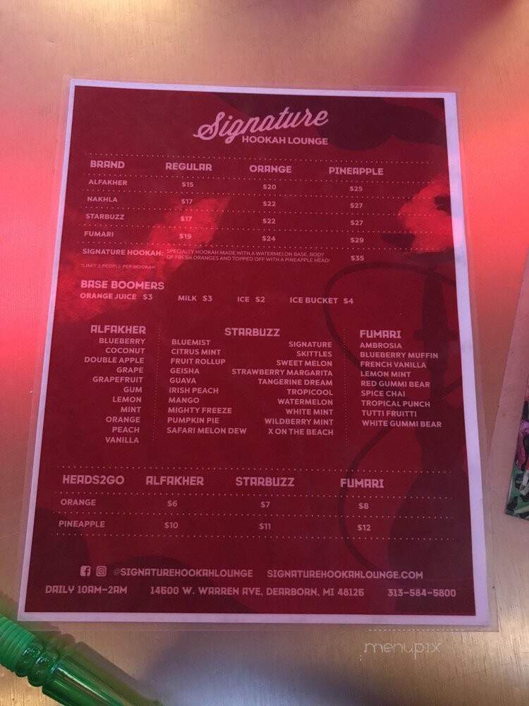Signature cafe - Dearborn, MI menu_pic