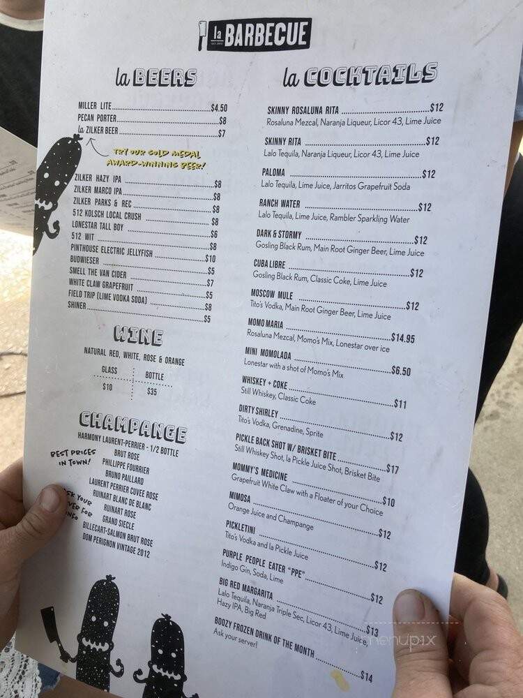 La Barbecue - Austin, TX menu_pic