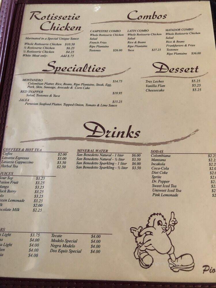 Pio Pio Restaurant @ Ballantyne - Charlotte, NC menu_pic