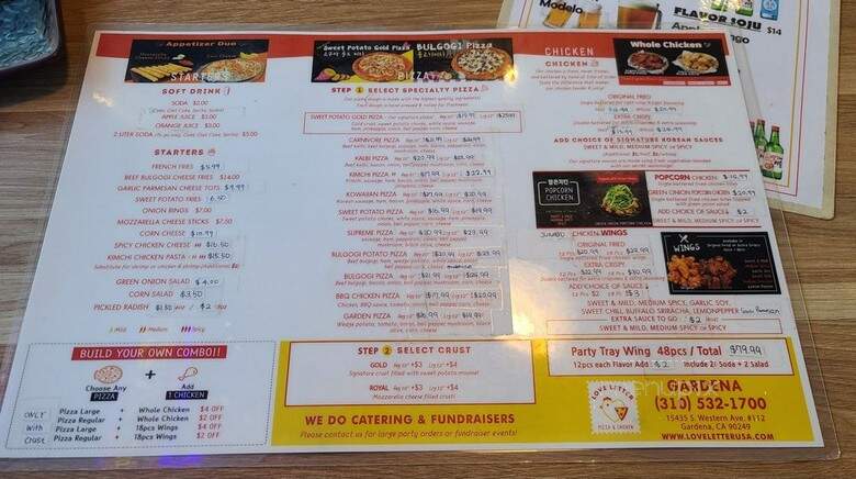 Pizza & Chicken Love Letter - Gardena, CA menu_pic