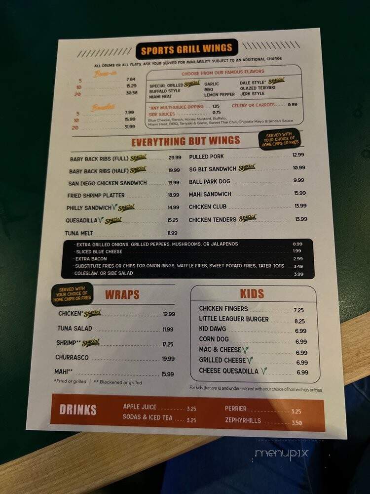 Sports Grill Miami Lakes - Hialeah, FL menu_pic