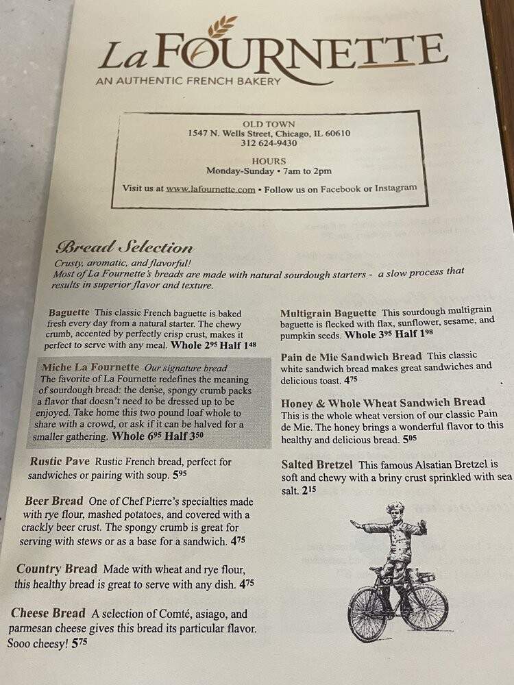 La Fournette - Chicago, IL menu_pic