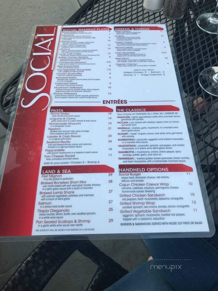 Social - Somerville, NJ menu_pic