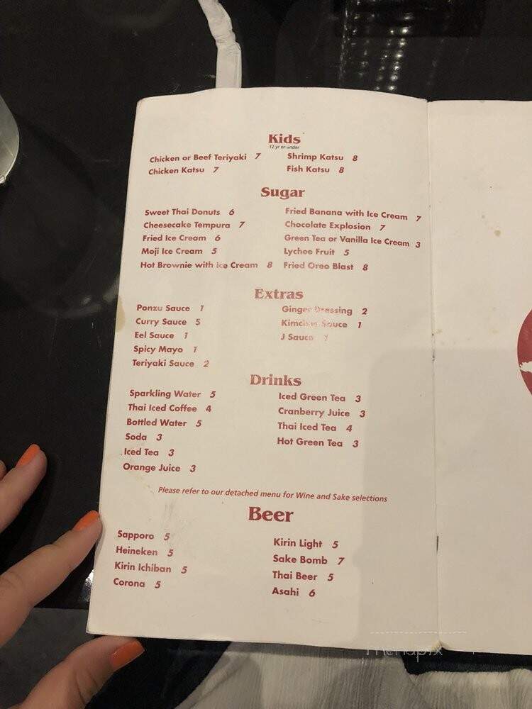 Bonsai Thai + Sushi - Miami, FL menu_pic