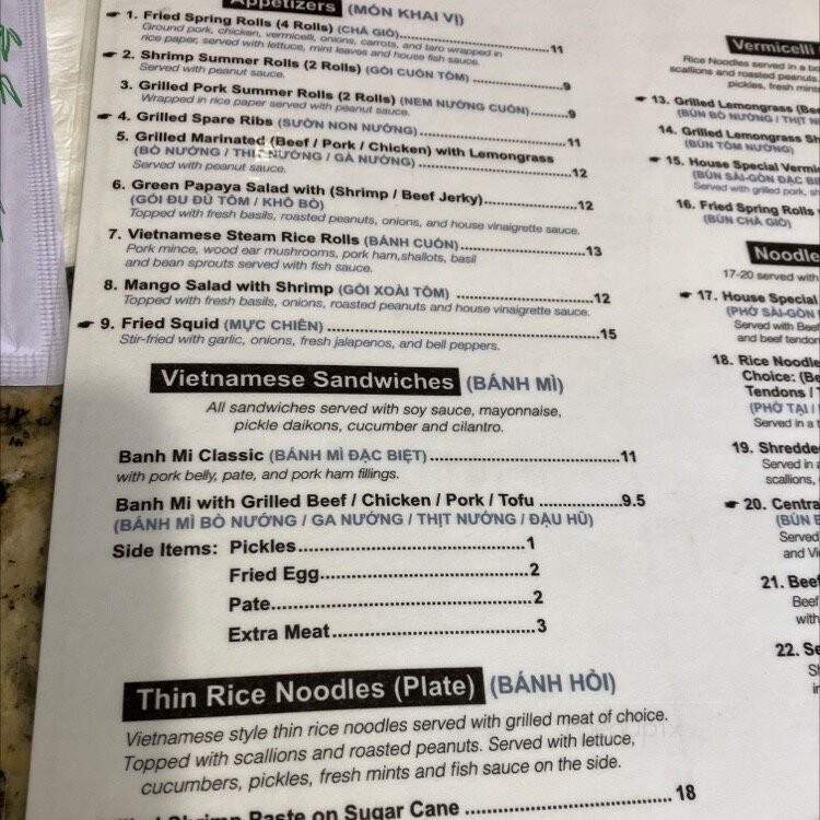 Saigonese - Hartsdale, NY menu_pic