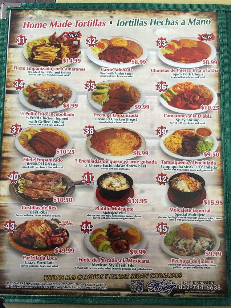 Taqueria De Jalisco #1 - Houston, TX menu_pic