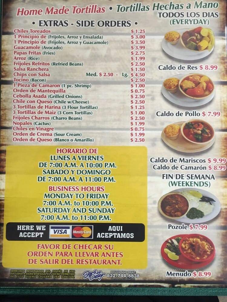 Taqueria De Jalisco #1 - Houston, TX menu_pic