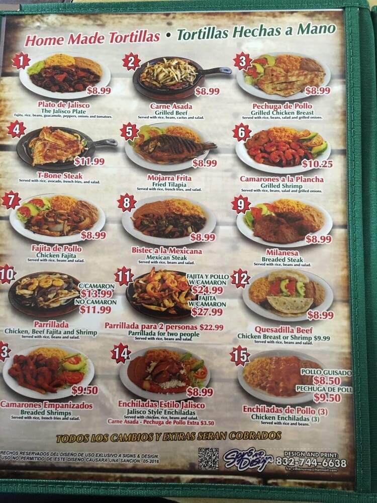 Taqueria De Jalisco #1 - Houston, TX menu_pic