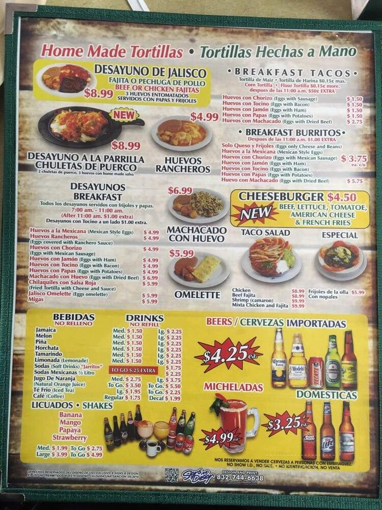 Taqueria De Jalisco #1 - Houston, TX menu_pic