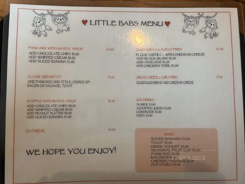 Babica Hen Cafe - Lake Oswego, OR menu_pic