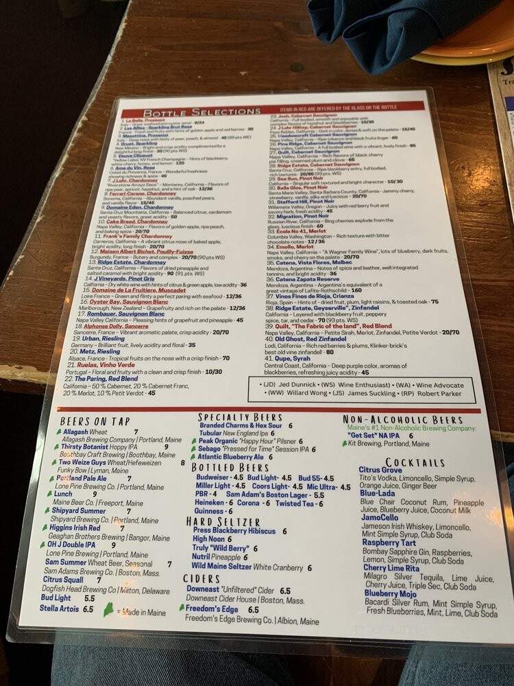 Mine Oyster Raw Bar - Boothbay Harbor, ME menu_pic