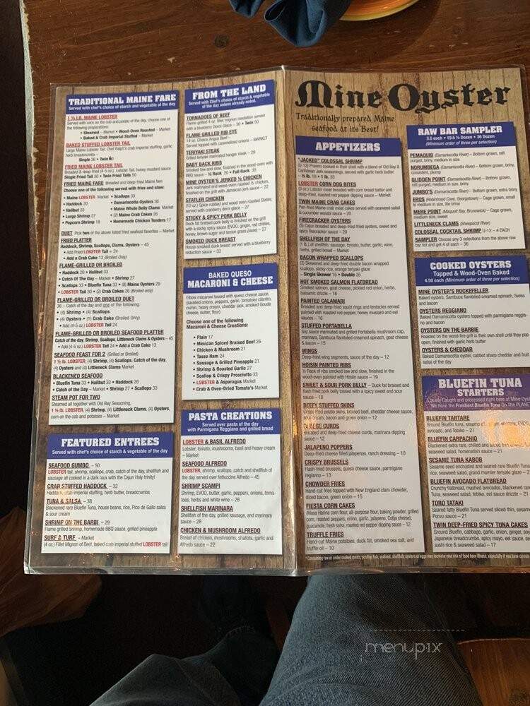 Mine Oyster Raw Bar - Boothbay Harbor, ME menu_pic