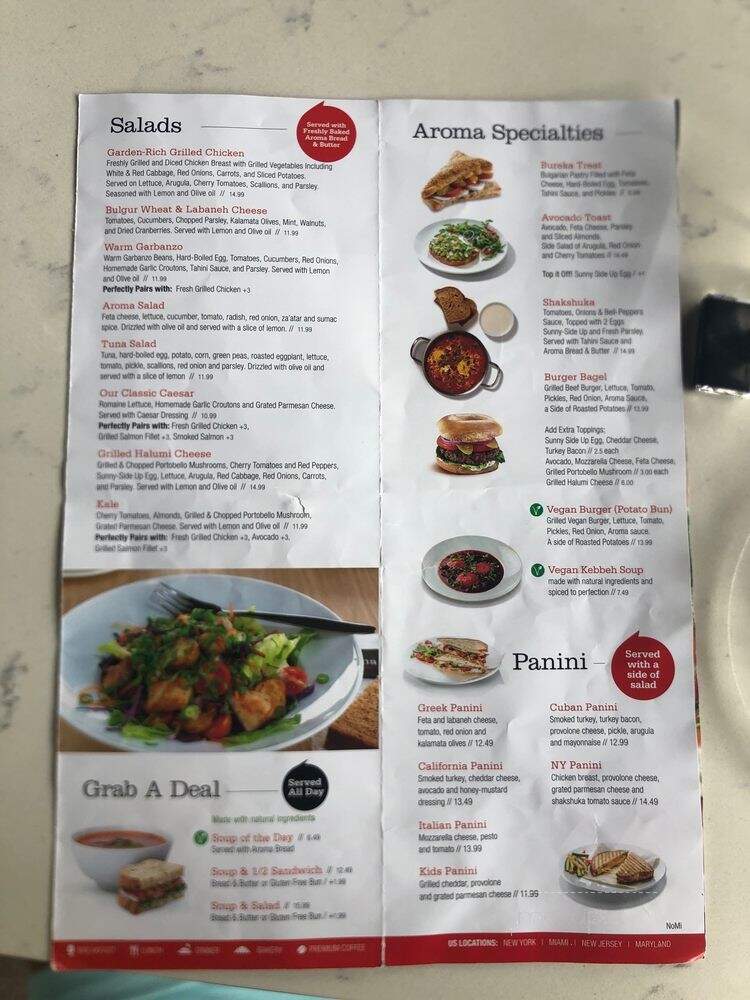 Aroma Espresso Bar - Miami Beach, FL menu_pic