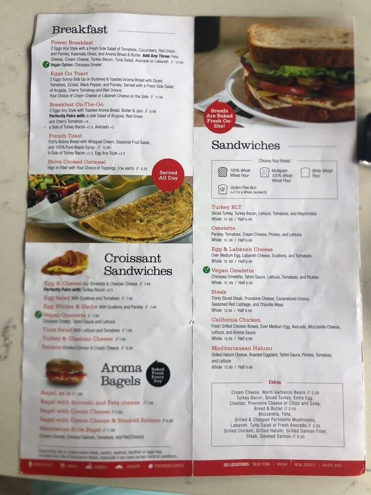 Aroma Espresso Bar - Miami Beach, FL menu_pic