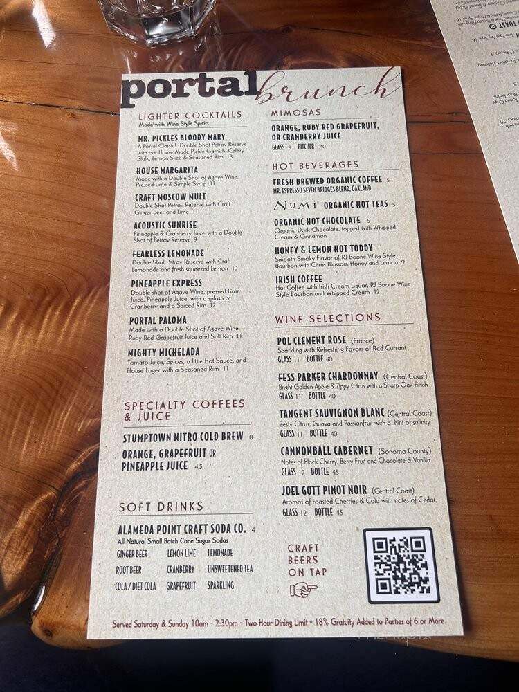 Portal - Oakland, CA menu_pic