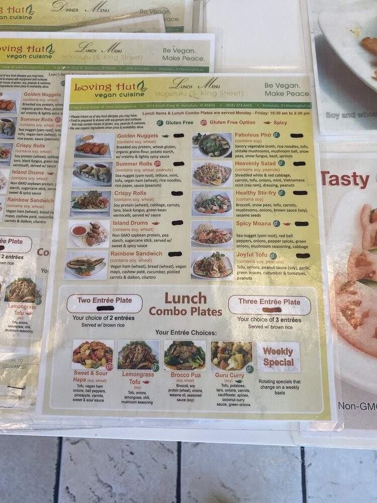 Loving Hut - Honolulu, HI menu_pic