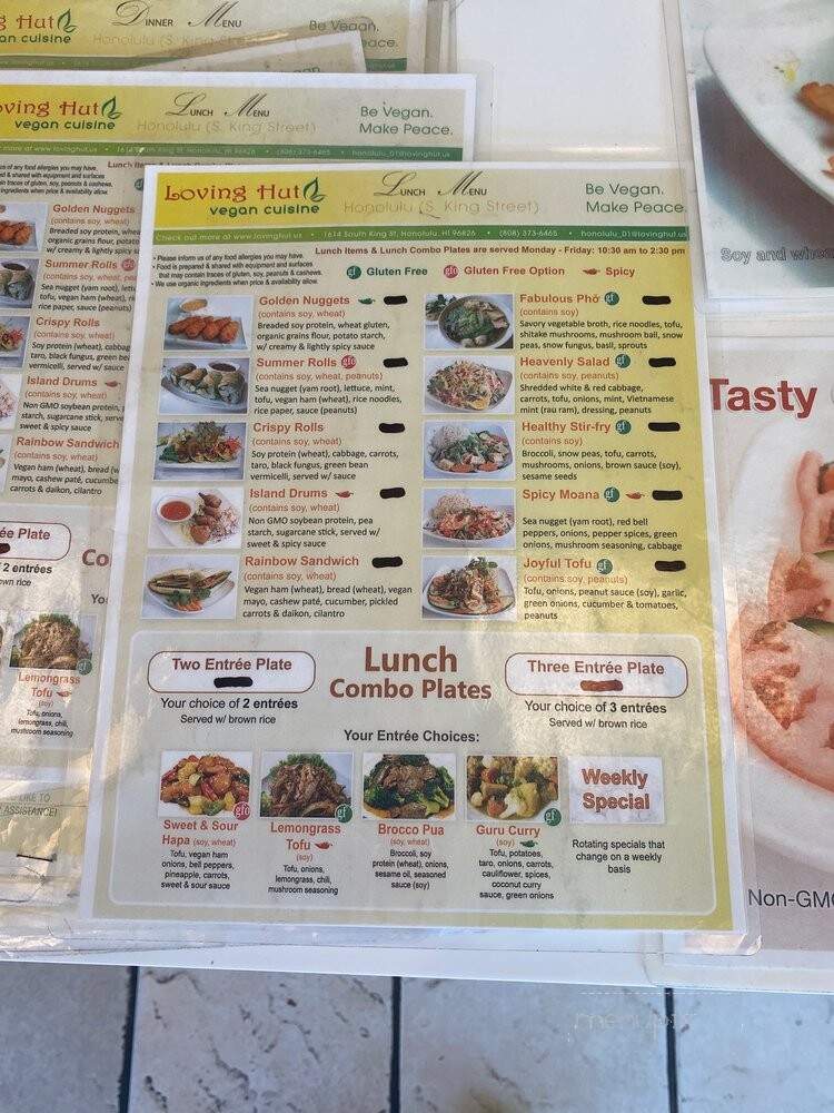 Loving Hut - Honolulu, HI menu_pic