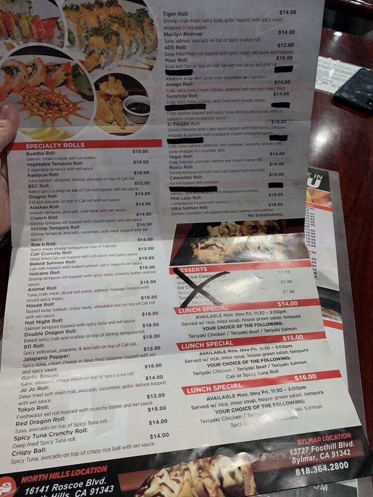 Rok n Sushi - North Hills, CA menu_pic