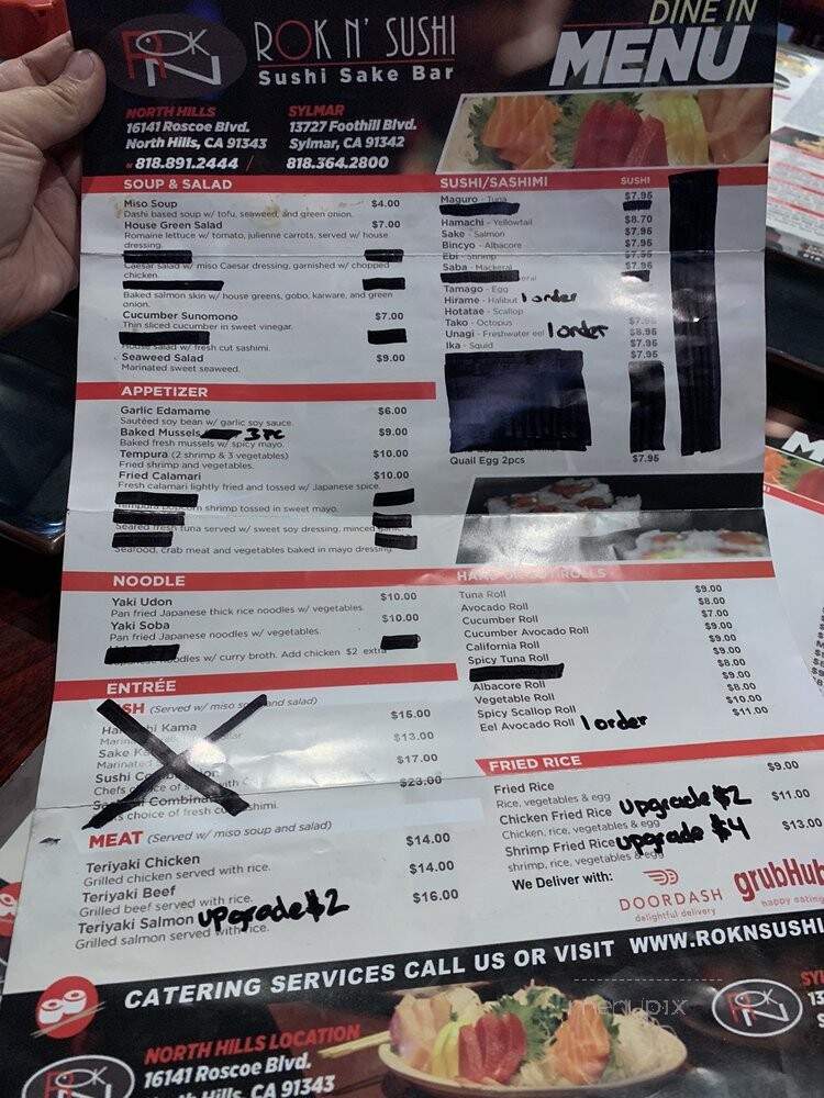 Rok n Sushi - North Hills, CA menu_pic