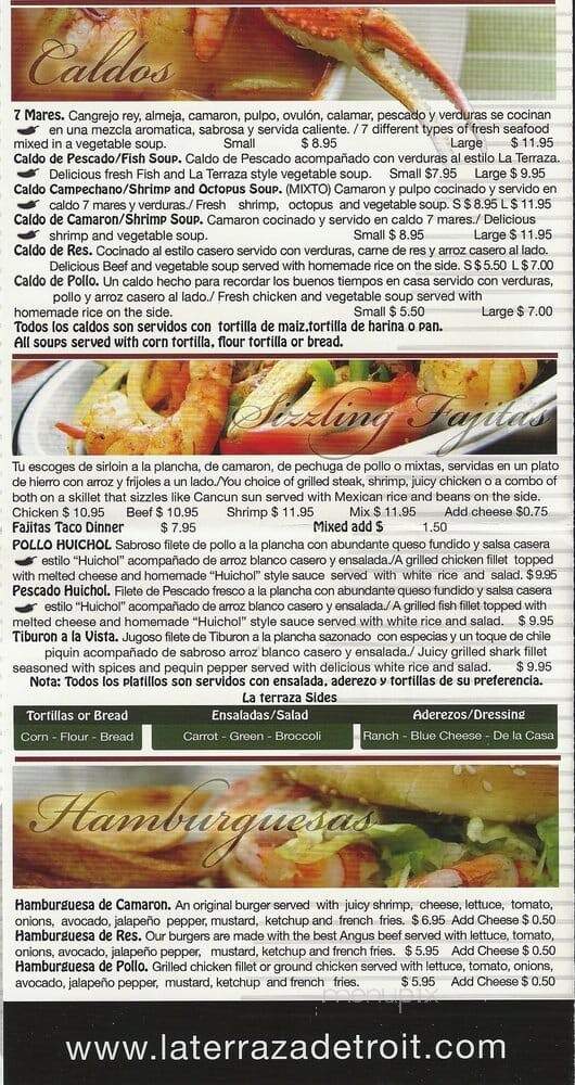La Terraza - Detroit, MI menu_pic
