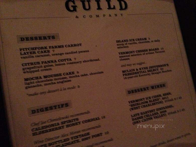 Guild and Company - South Burlington, VT menu_pic