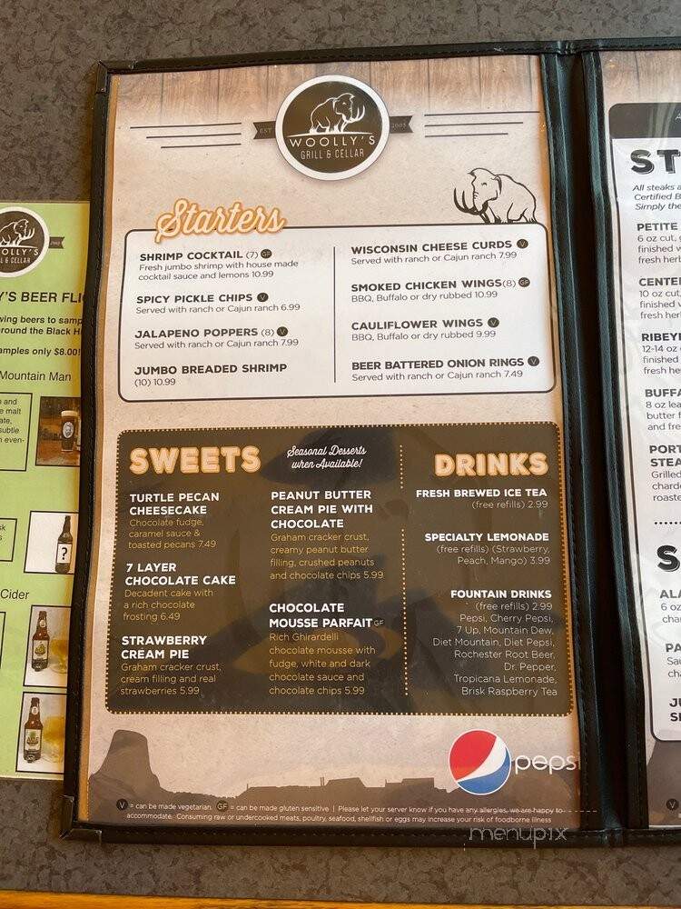 Woollys - Hot Springs, SD menu_pic