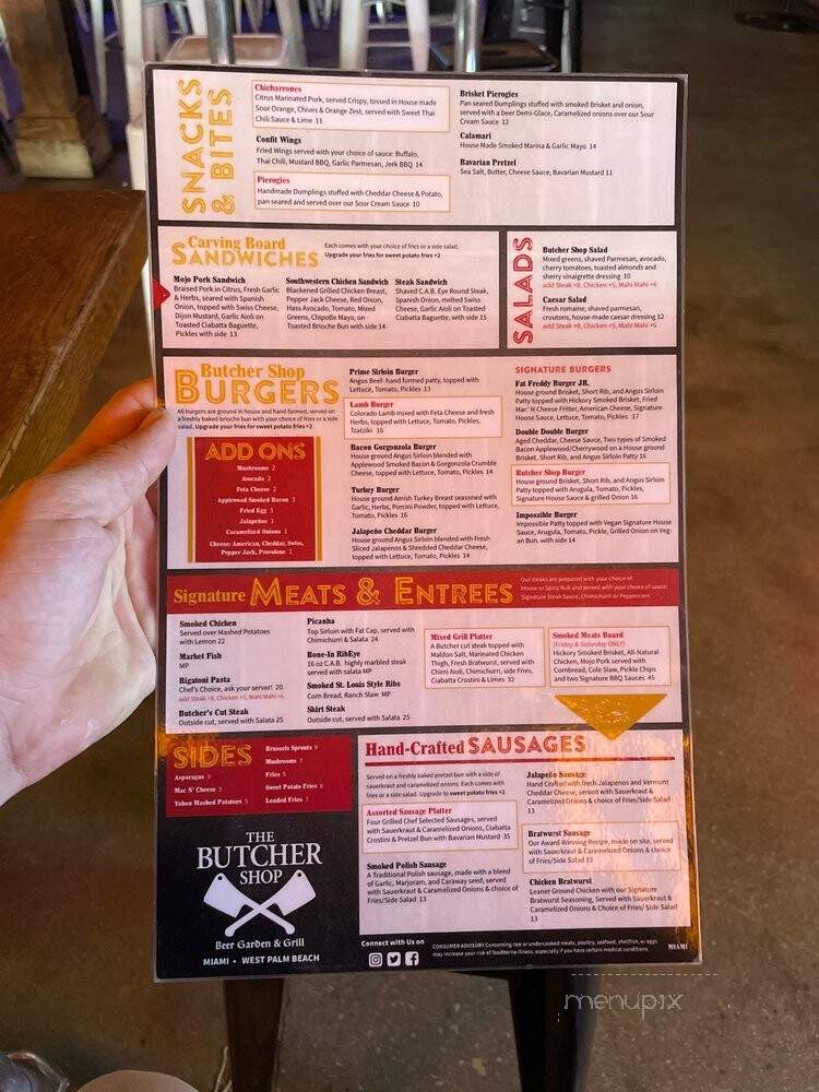 The Butcher Shop - Beer Garden & Grill - Miami, FL menu_pic
