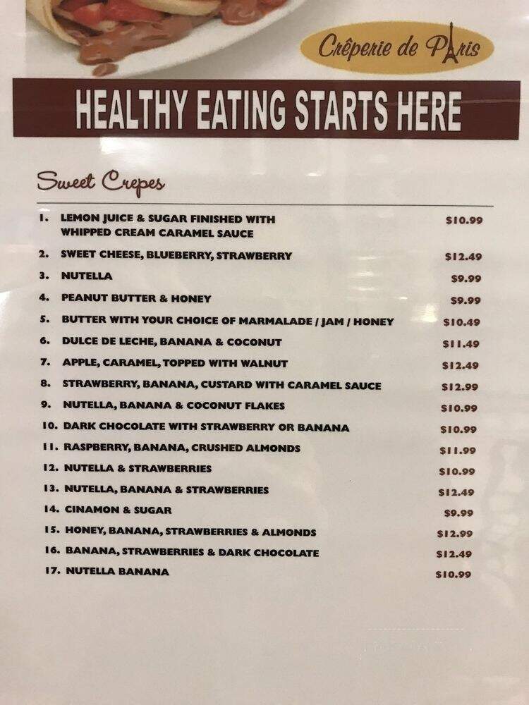 Crperie de Paris - Redmond, WA menu_pic