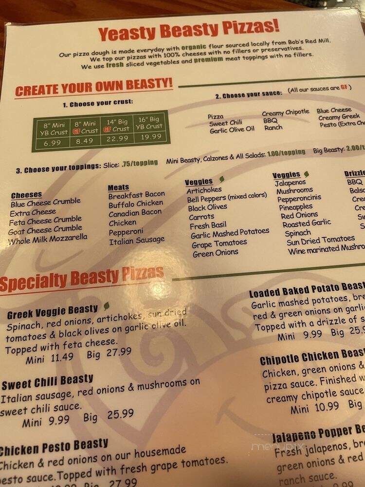 Yeasty Beasty - Monmouth, OR menu_pic