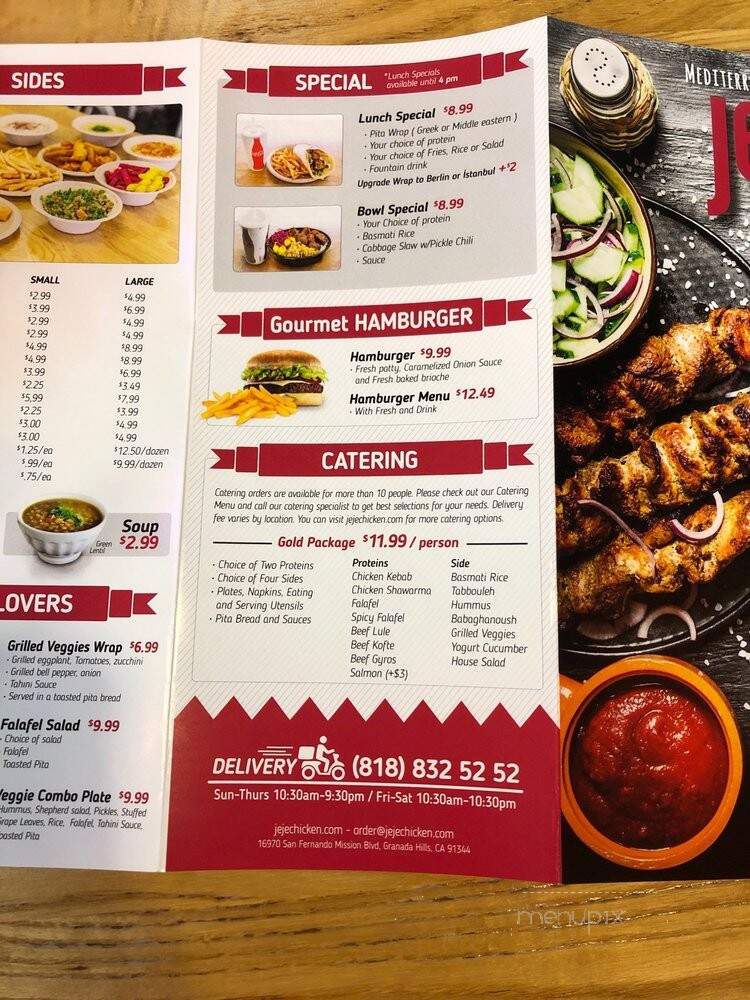 JeJe Chicken - Granada Hills, CA menu_pic