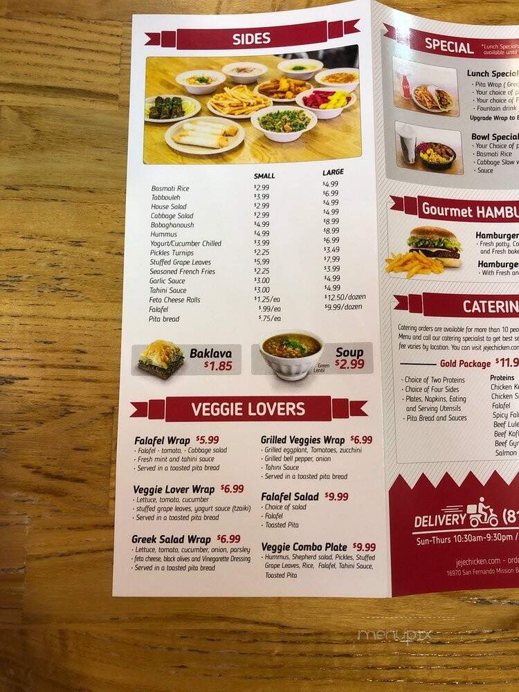 JeJe Chicken - Granada Hills, CA menu_pic