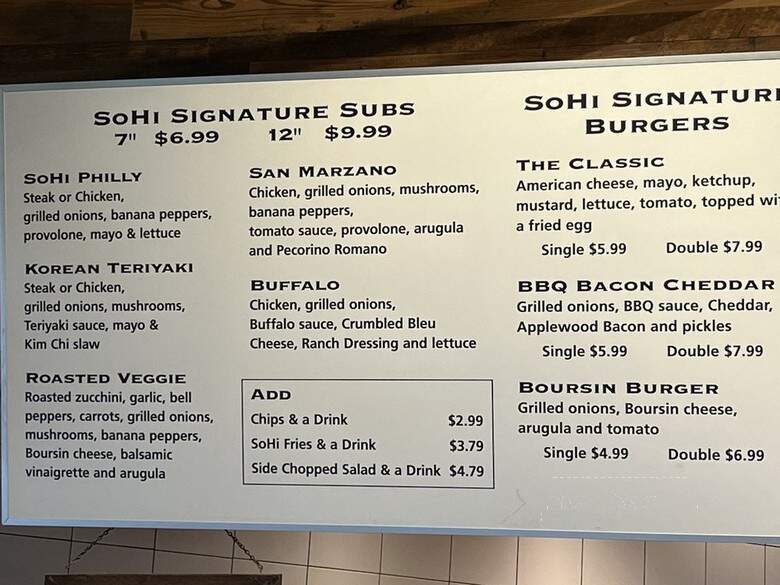 SOHI Grilled Sandwiches - Oxford, OH menu_pic